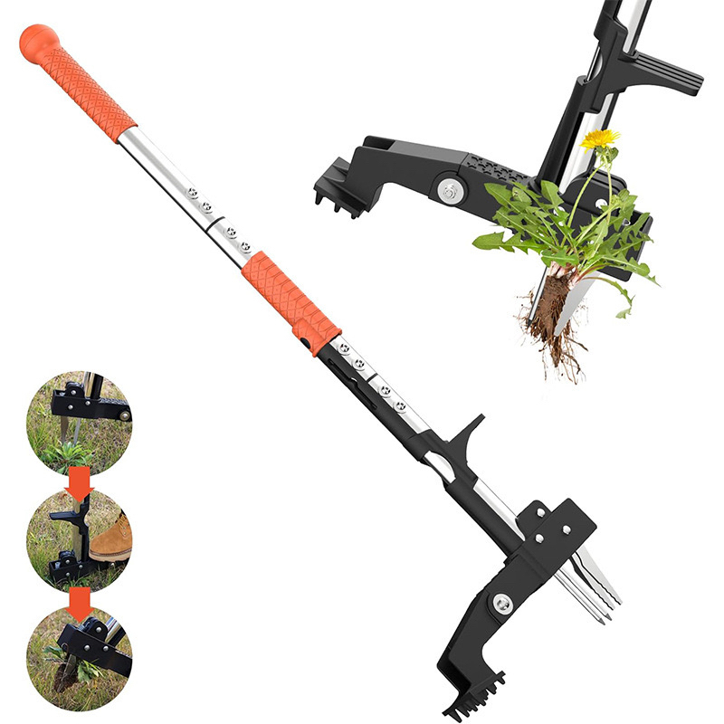 Gardening Weed Puller, a Tool That Eliminates Weeds Without Bending over and Removes Weed Roots