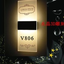 Stainless steel panel crystal acrylic three-dimensional carving fashion theme hotel electronic door switch hotel door display