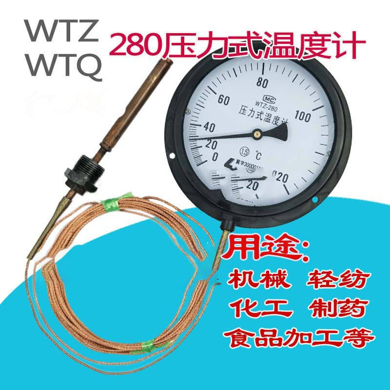 Hamworkers WTZ-280 Pressure Temperature Gauge Oil Temperature Test Water Temperature Industry Boiler Water Temperature Table Pointer Temperature Gauge 0-Taobao