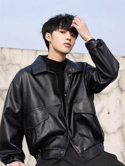 Модная брендовая мужская кожаная куртка на осень и зиму, новая высококачественная красивая мужская мотоциклетная куртка-пилот плюс бархат