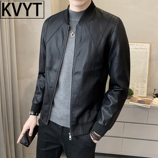 轻奢高端皮衣外套男士2025年秋冬季新款痞帅机车皮夹克男立领上衣