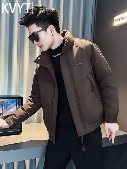 High-End Men's 2026 New down Cotton Jacket Winter Trendy Brand Cool Men's Thickened Warm Workwear Cotton Coat