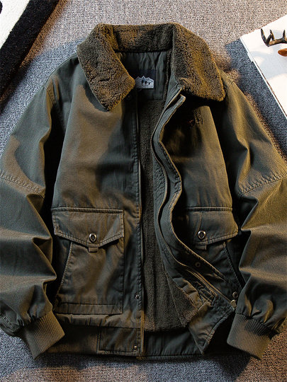 潮牌男士工装保暖棉服2025新款高端夹棉加厚夹克痞帅男装冬季外套