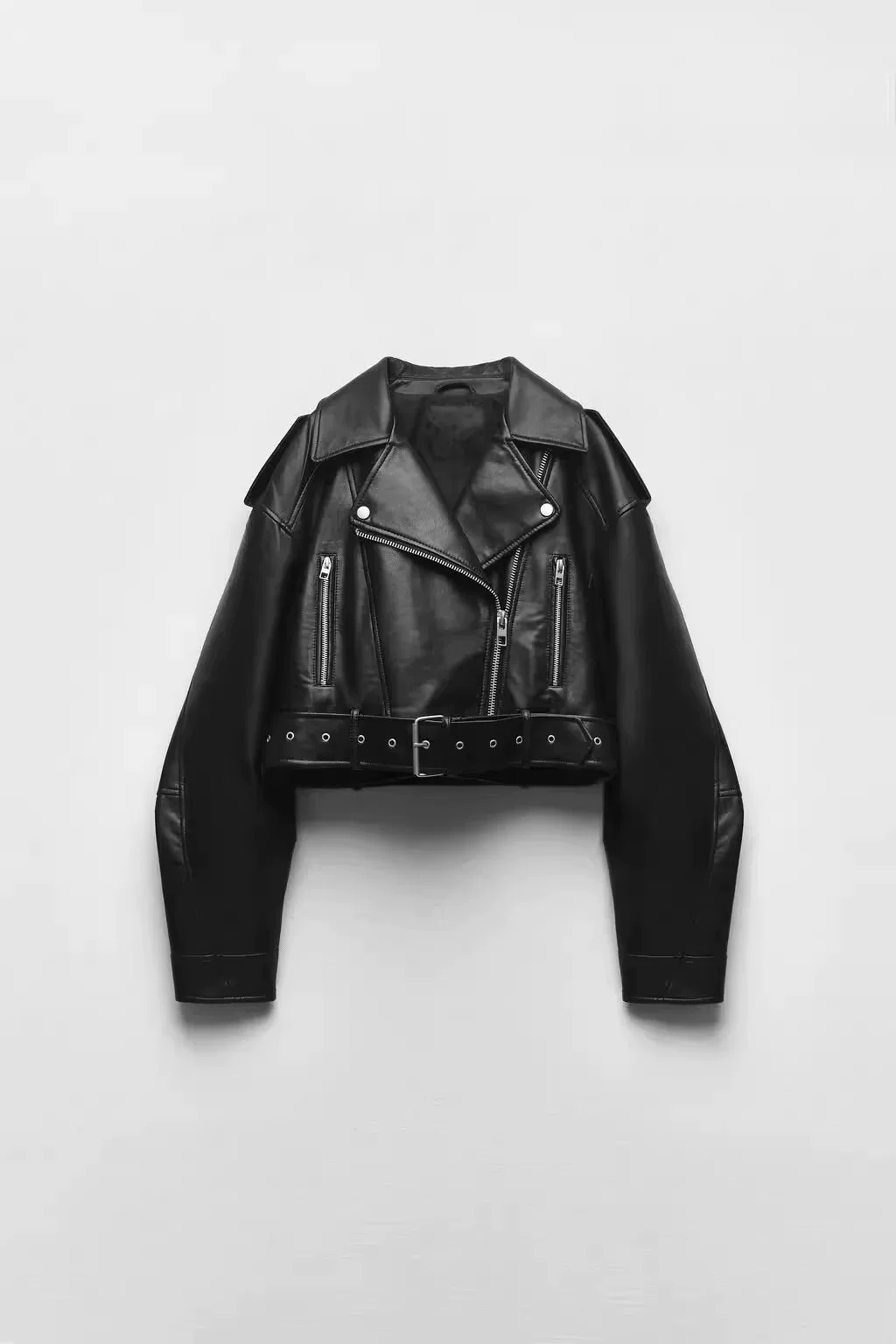 Autumn short polyurethane jacket, city style