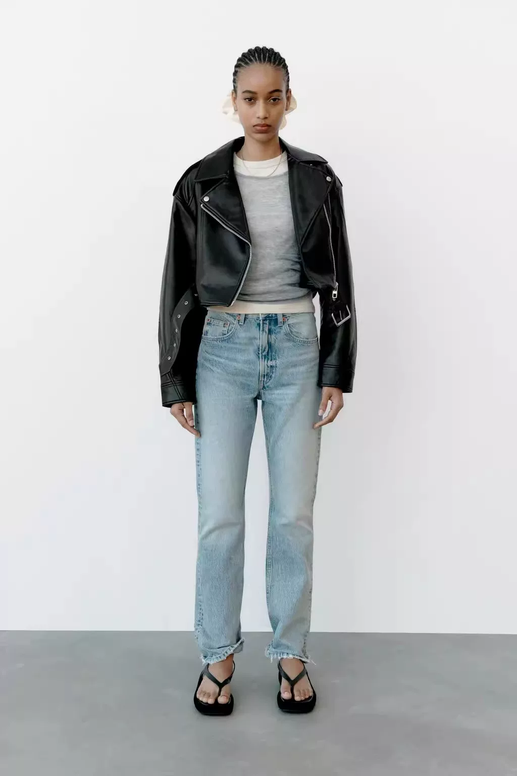 Autumn short polyurethane jacket, city style
