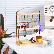 Nordic light luxury ins style metal earrings necklace storage artifact rack living room bedroom jewelry storage hanging rack
