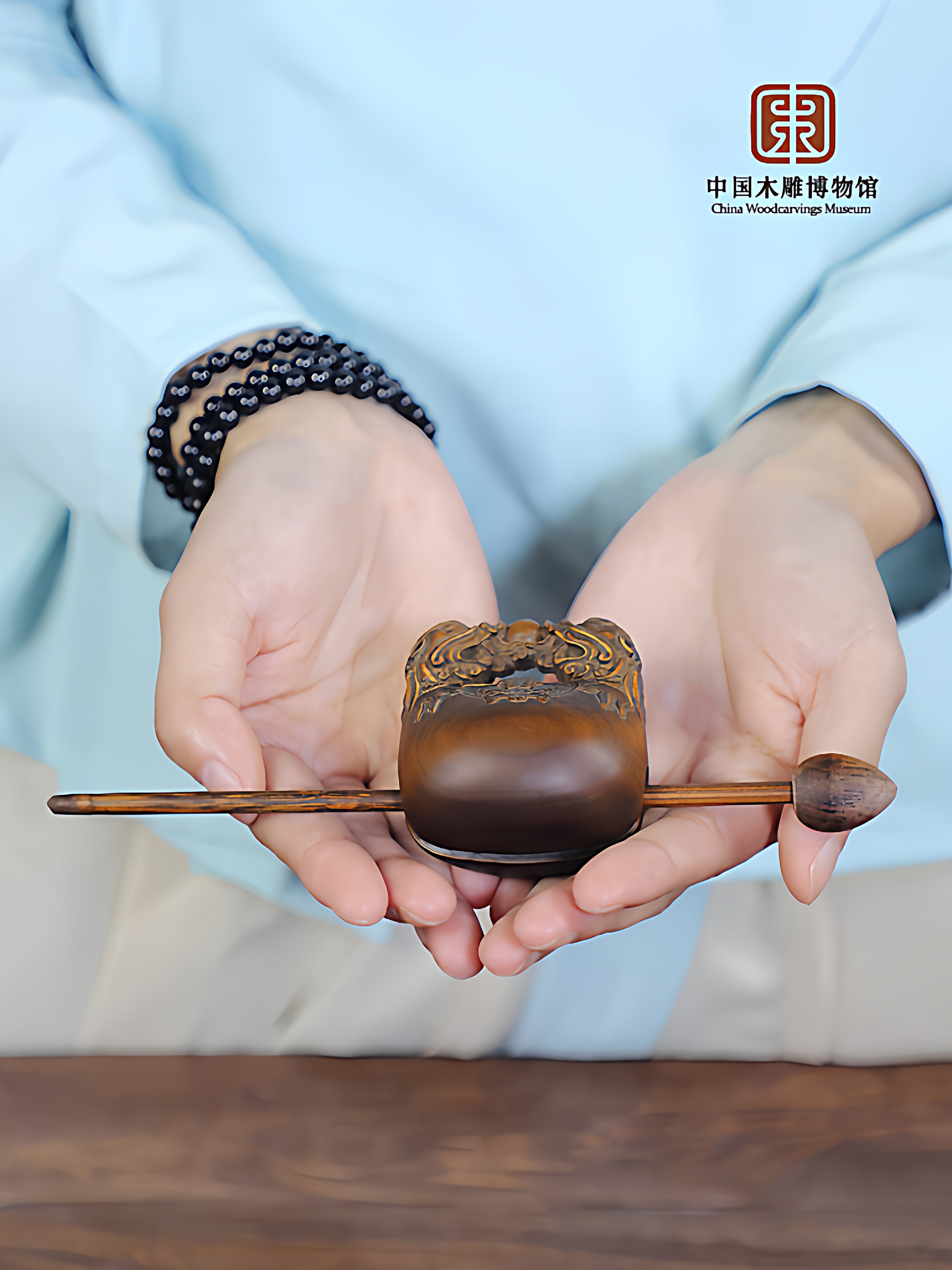 木魚解壓玩具 雙龍圖案功德套裝