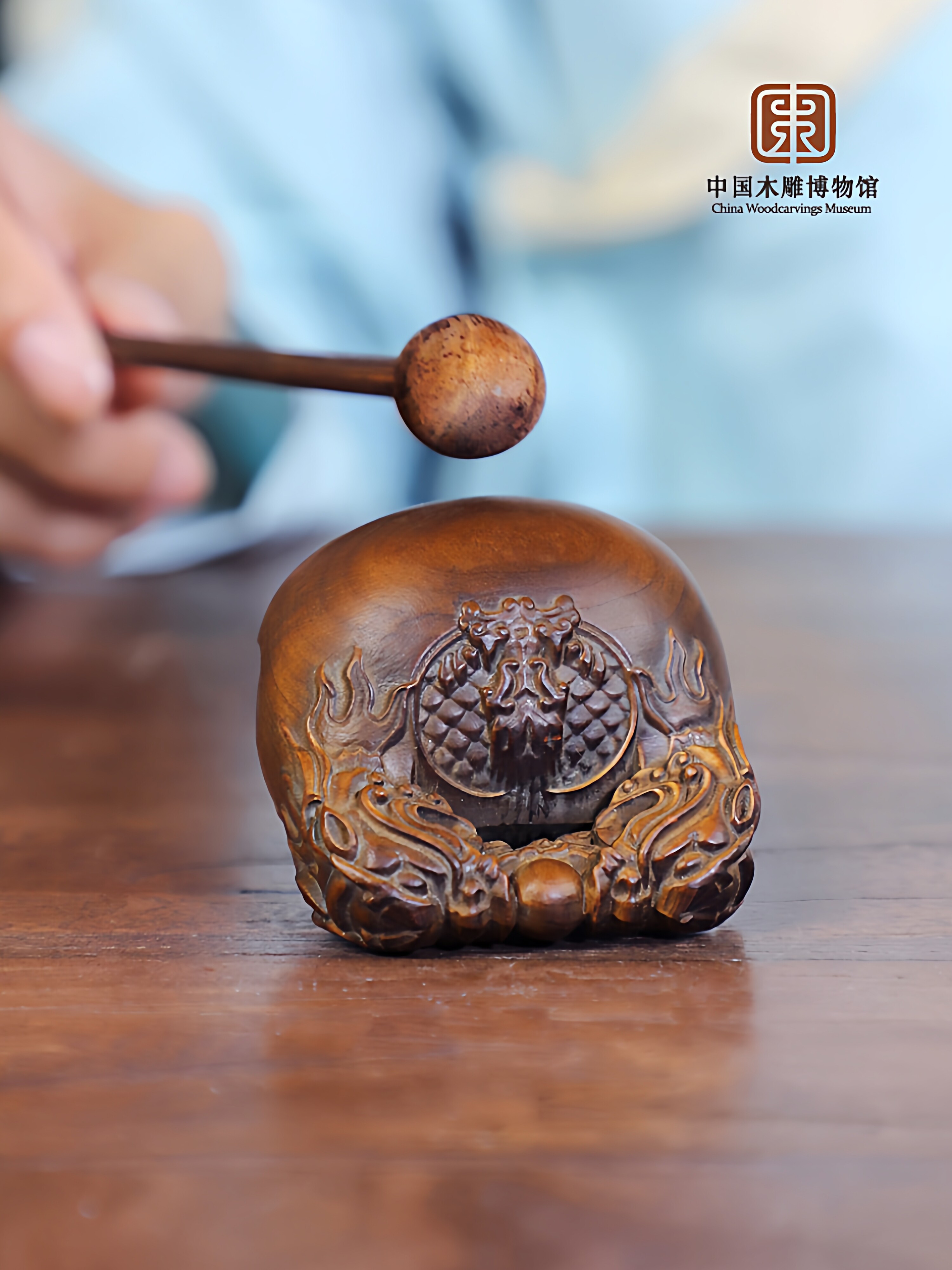 木魚解壓玩具 雙龍圖案功德套裝