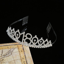 New product birthday crown adult ceremony princess sweet temperament crown simple fashion with diamond insert comb hair hoop headband for women