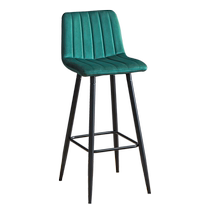 Bar chair household high chair backrest high stool Nordic light luxury fabric modern simple bar chair bar stool cafe