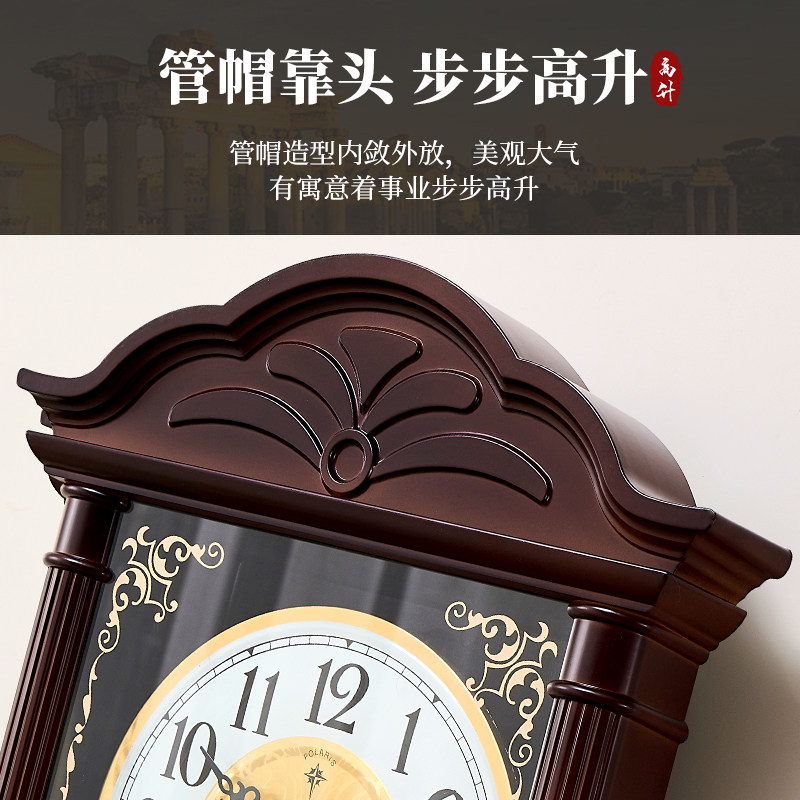 新款中欧式客厅木挂钟:复古静音,网红机芯,时尚石英挂墙摆钟,家居装饰新宠👑-挂钟-淘宝百科网