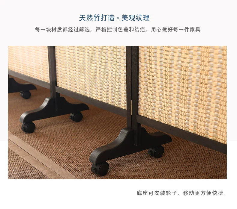 vách tôn xốp Phong cách Trung Hoa vách ngăn tre phòng khách đơn giản hiện đại gấp gỗ di động phòng ngủ che chắn văn phòng tại nhà vách bình phong nhựa vách kính ngăn phòng