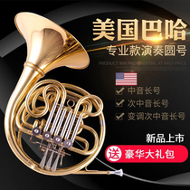 American Bach horn instrument single-row French horn in B-flat key and double-row French horn in B-flat key and F-key one-piece beginners grade examination performance