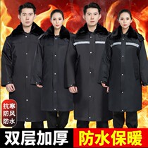 Security thickening work and training uniforms overalls autumn and winter suits black spring and autumn uniforms doorman security uniforms winter cotton coats