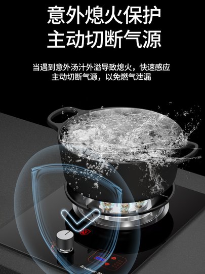 Rongshida Gas Stove Single Burner for Home Use, Liquefied Gas High-Power Stove, Embedded Dual-Use Natural Gas Gas Stove, Single Burner