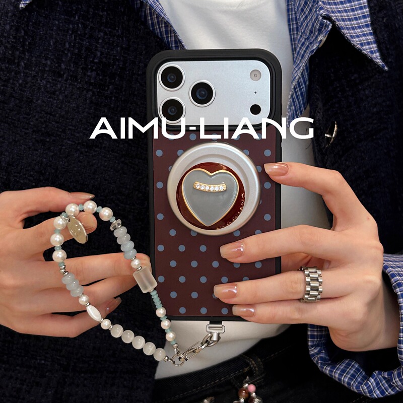 Aimu Original Deep Roast Brown and Blue Polka Dot Case Suitable for Apple iPhone 18/17 Pro Max, Magnetic Stand for 16/15/14 Pro, Niche 17, 13/12 Bracelet, 16 Plus Protective Case, Air Aimu Original Deep Roast Brown and Blue Polka Dot Case Suitable for Apple iPhone 18/17 Pro Max, Magnetic Stand for 16/15/14 Pro, Niche 17, 13/12 Bracelet, 16 Plus Protective Case, Air