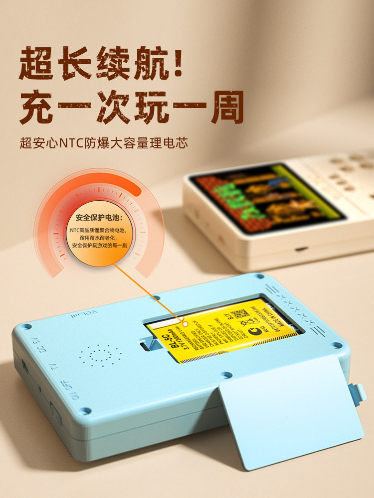 New Handheld Game Console with Dual Controllers, Large Screen, 500 Classic Games, Convenient Two-In-One Dual-Player Power Bank