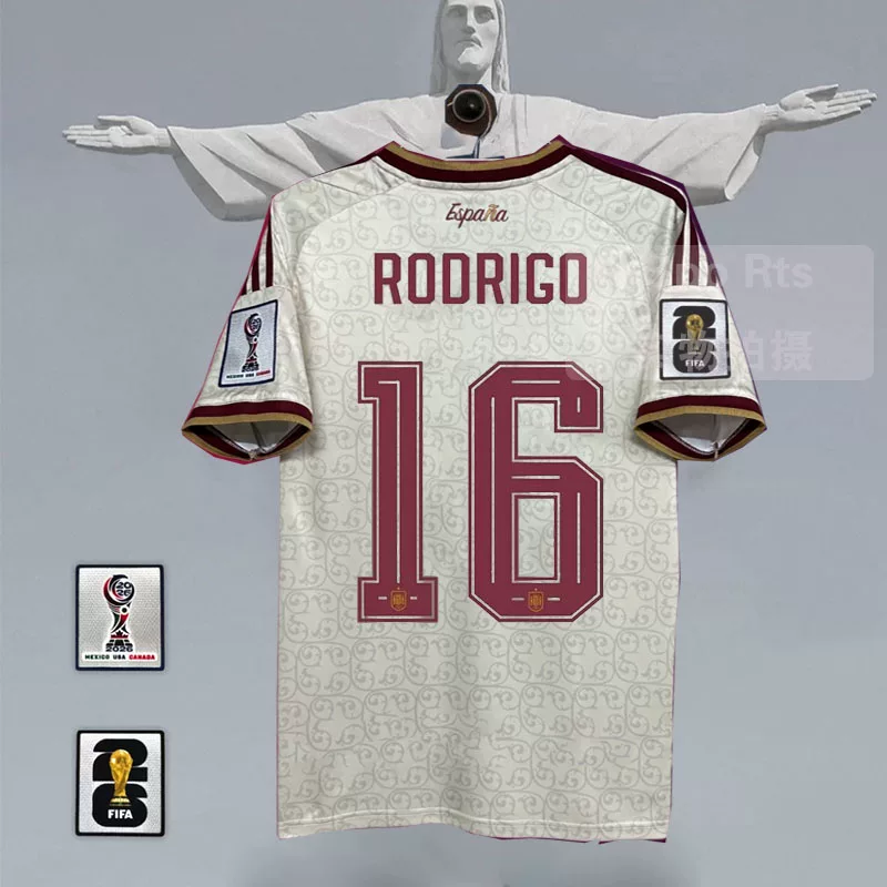 Футболка сборной Испании по футболу 2026 годаWorld Cup Ямал Педри Rodri детская форма
