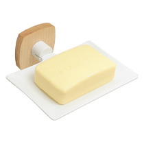 Japanese simple creative soap dish solid wood soap dish light luxury cream style bathroom sink storage