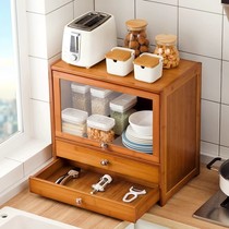 Japanese kitchen rack countertop with door dish cabinet multi-functional tableware condiment storage drawer storage cabinet