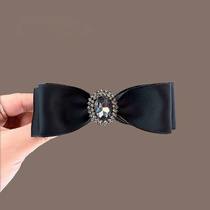 奢华水钻蝴蝶结发夹女高级感半扎马尾发卡后脑勺头饰弹簧夹横夹子