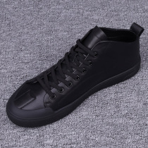 2022 autumn and winter new velvet leather high-top shoes mens Korean version all-match flat bottom European station mens casual shoes