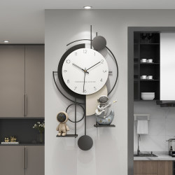 Creative Clock Wall Hanging Background Wall Clock Living Room 2025 New arrival Trendy No-Drill Minimalist Modern Elegant