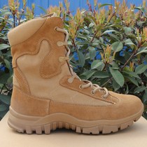 Jihua new brown combat training boots mens outdoor non-slip mountaineering protective boots wear-resistant training boots genuine leather desert boots