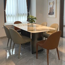 Italian light luxury Pandora dining table for home minimalist rectangular luxury stone slate glossy surface simple modern small apartment