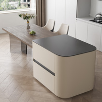 North American black walnut grain slate dining table solid wood large table acrylic suspended island plus integrated home dining table