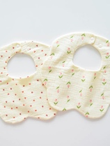 Horte saliva napkin baby newborn pure cotton gauze bib mens and womens petal bib