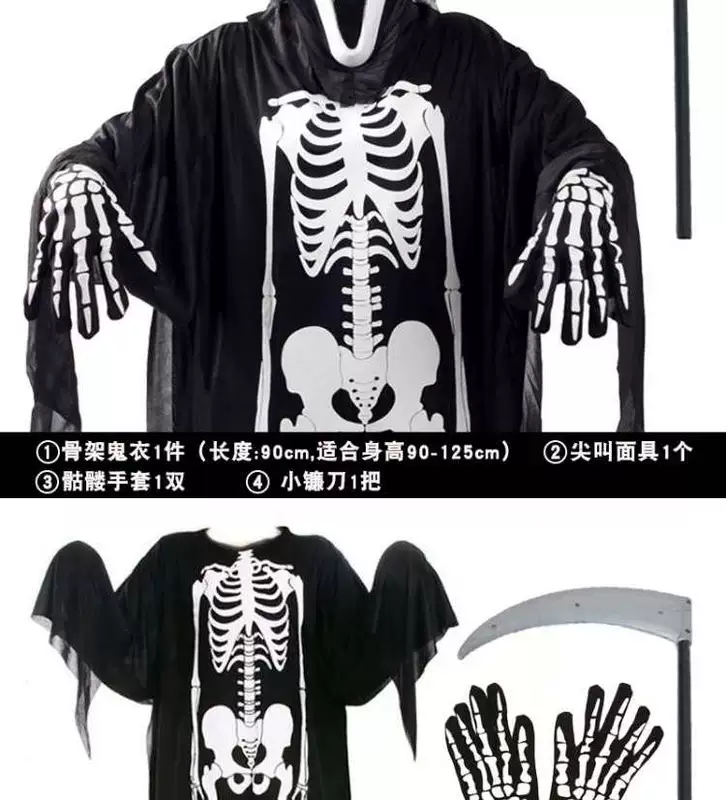 Trang phục hóa trang Halloween Zombie kinh dị trang phục hóa trang mặt nạ bộ xương nữ Halloween quần áo ăn mặc