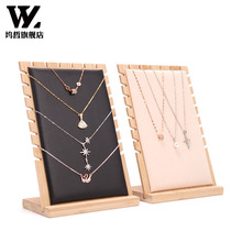 Bamboo heightened necklace display stand pendant bracelet window display storage and finishing rack jewelry and accessories photo props