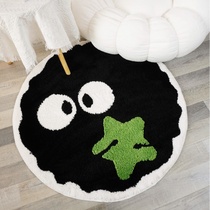 2024 bedroom carpet round cartoon briquette series carpet childrens room flocking anti-slip mat living room coffee table resistant