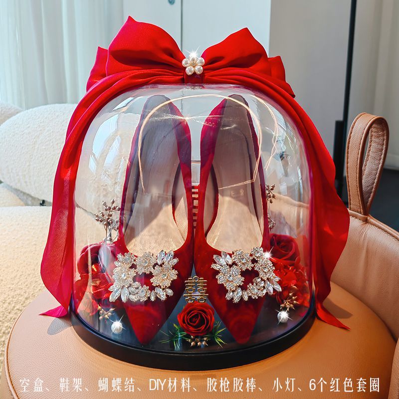 Breakup and Circle Wedding Box with lock transparent hidden shoes game Diy Material Wedding Wedding Wedding Game