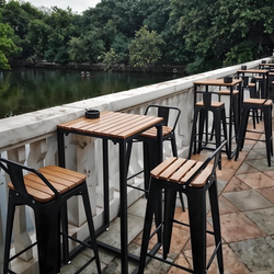 Coffee Shop Outdoor Simple Creative Outdoor Outdoor Bar Table and Chair Combination Restaurant Bar Table and Chair Combination Leisure