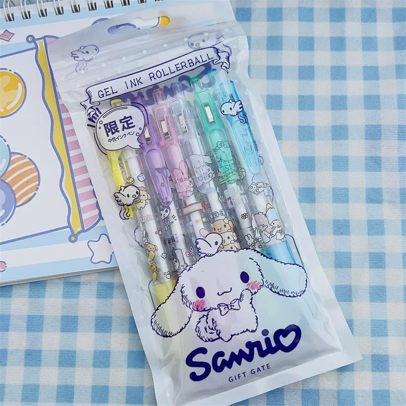 6ШТ kawaii Санрио нейтральная ручка Киннаморолл Май Мэдоли Куроми