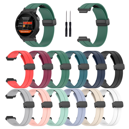 Garmin Forerunner 220/230/235/735Xt/620/630 Magnetic Folding Buckle Silicone Strap