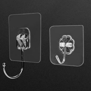 强力粘胶墙壁贴厨房承重透明无痕挂勾20个