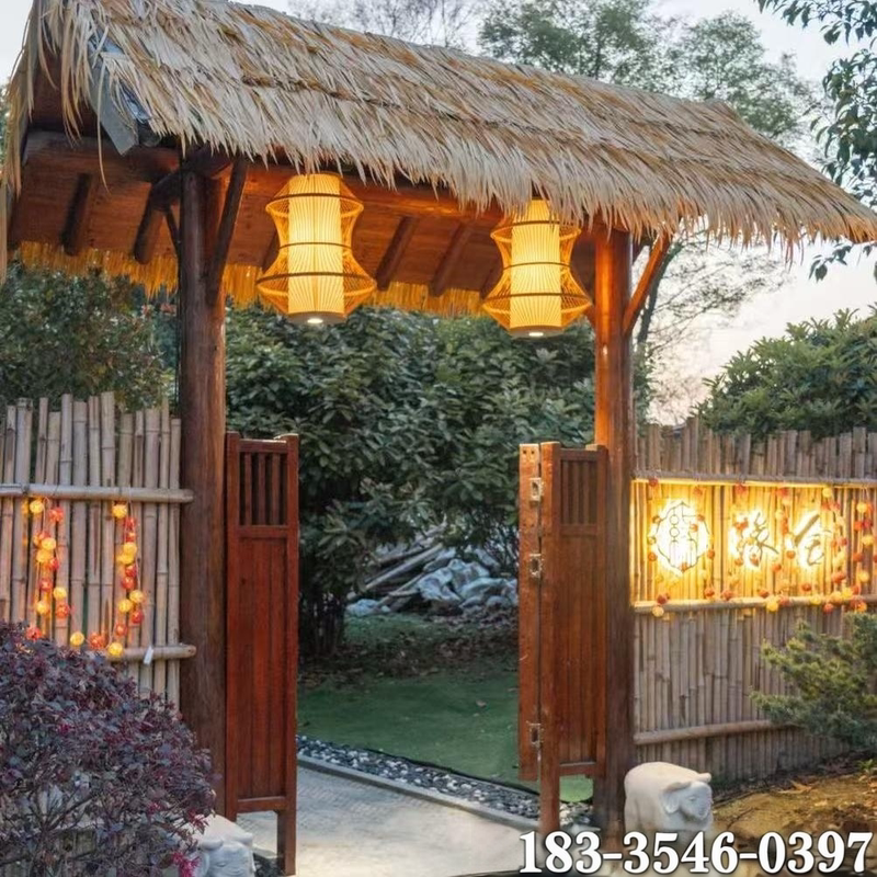 Outdoor Small Courtyard Door B&B Doorway Teahouse Door Brand Workshop Courtyard Sub-Door Farmhouse Vegetable Garden Fence Wooden Door