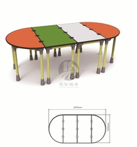 Student color training table-shaped splicing table combination training table class tutoring study table and chair up 008 down class chair two people