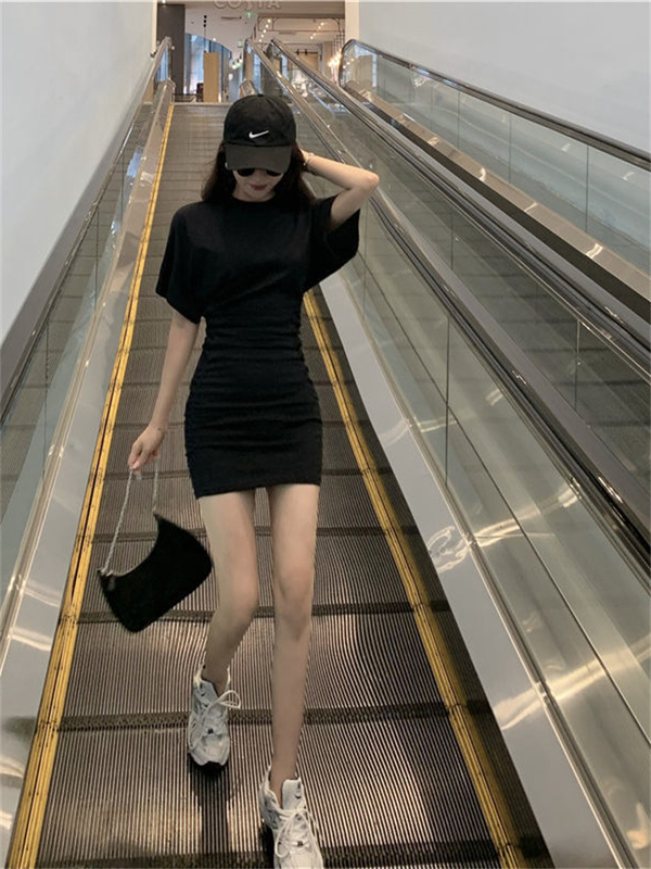 Elegant Black Short-Sleeved Dress for Women, Summer 2026 New Style, Slim-Fitting, Waist-Cinching, Slimming Dress, Sexy Tight-Fitting Hip-Hugging Dress Elegant Black Short-Sleeved Dress for Women, Summer 2026 New Style, Slim-Fitting, Waist-Cinching, Slimming Dress, Sexy Tight-Fitting Hip-Hugging Dress