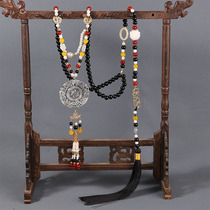 New Chinese style retro Yingluo long back cloud necklace ancient style Hanfu horse face skirt accessories open tassel pendant pendant