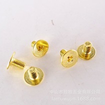 Gold thin head screws gold plated large flat head screws imitation gold cross screws flat head iron copper plated M3