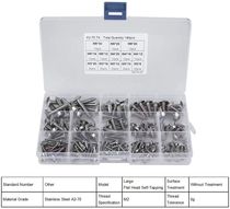 180-piece combination set 304 stainless steel large flat head self-tapping screws M3M4M5M6 self-tapping screw storage box