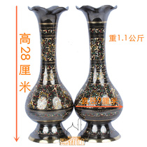 Pakistani copper 14-inch colorful dot vase imitation classical art hand-carved copper vase home furnishings flower arrangement