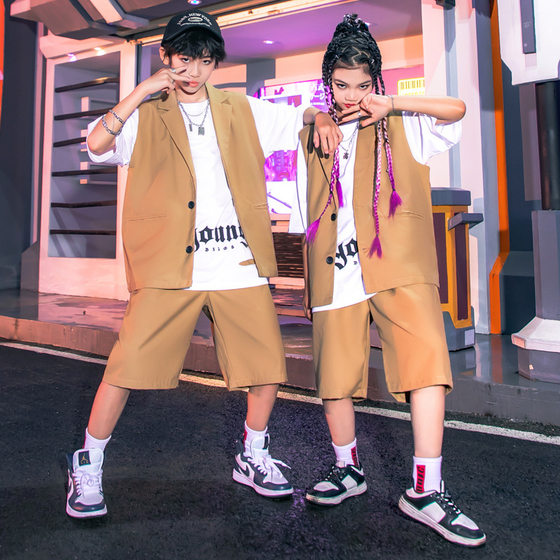 
Children's jazz dance costumes handsome suit street dance June 1st performance costumes boys and girls hip-hop performance costumes walk show