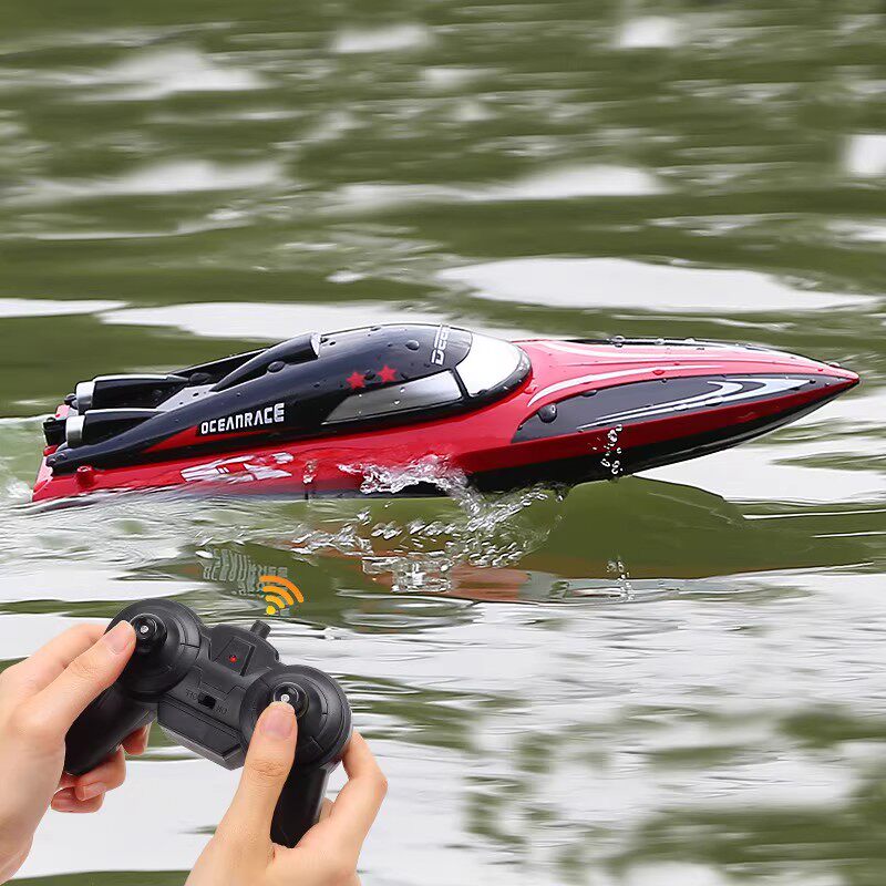 Лодка с дистанционным управлением toy black technology может запускать подводную лодку, электрическую лодку, лодку с дистанционным управлением, скоростной катер с высокой мощностью двигателя для детей