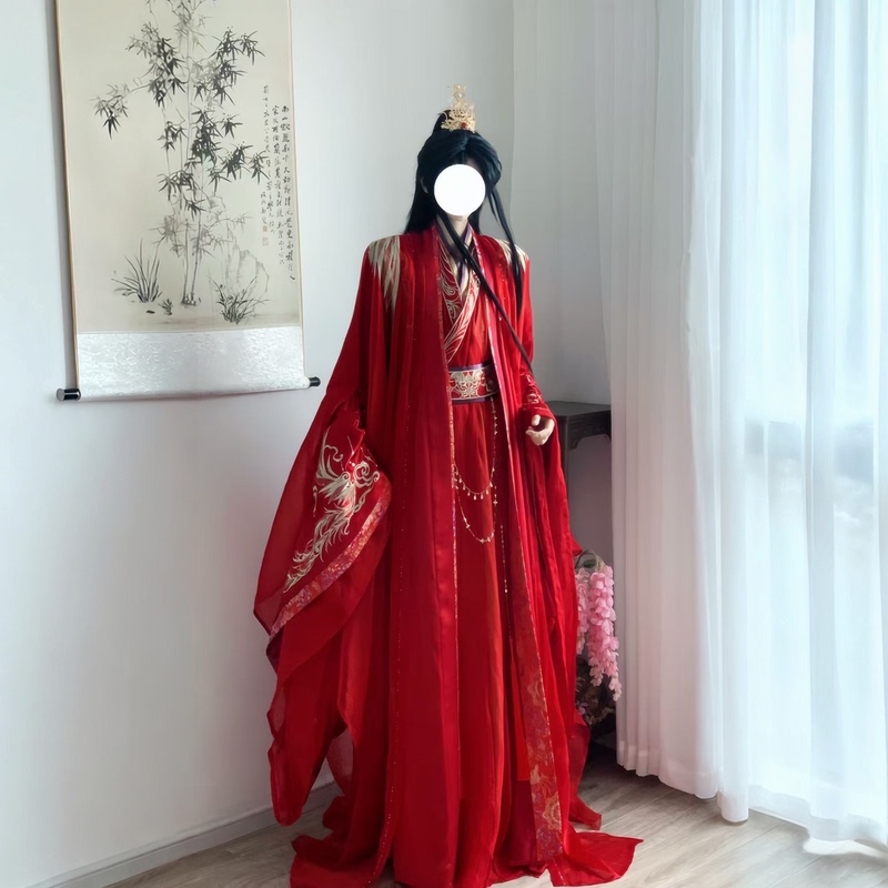 【Nine Skies Splendor】New Heavy Embroidery Tailored Han Element Wei-Jin Fairy Tale Red Ancient Style Hanfu Set 【Nine Skies Splendor】New Heavy Embroidery Tailored Han Element Wei-Jin Fairy Tale Red Ancient Style Hanfu Set