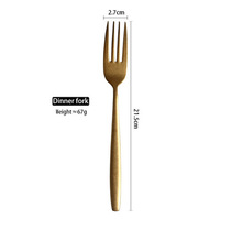 Retro old gold stainless steel knife fork spoon ins Nordic spoon steak knife home soft decoration photography props